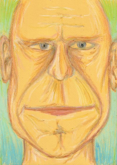 Poważny portret łysego mężczyzny autorstwa Kulik