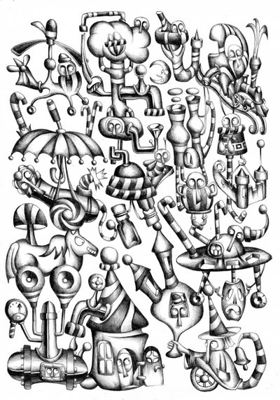 Fantastyczne, surrealistyczne stworzenia autorstwa Kulik