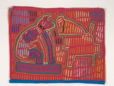 Panel koszuli (mola), ok. 1950 r. (bawełna z aplikacjami) autorstwa Kuna Indian Culture