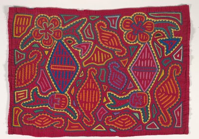 Panel koszuli (mola), ok. 1950 r. (bawełna z aplikacjami) autorstwa Kuna Indian Culture