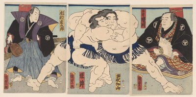 mecz sumo autorstwa Kunisada (II) , Utagawa