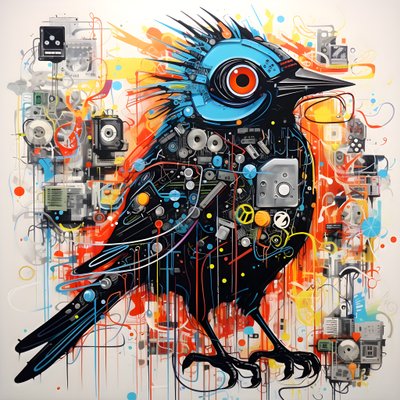 Graffiti Vogel 3 autorstwa Kurt Heppke