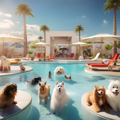 Impreza przy basenie Hunde w Palm Springs 1 autorstwa Kurt Heppke