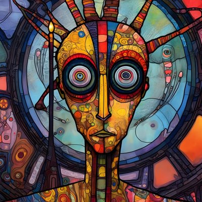 Carnival Cajun Swamp Mutant Sci-Fi Droid, w artystycznym stylu Tima Burtona i Beksińskiego 4 autorstwa Kurt Heppke