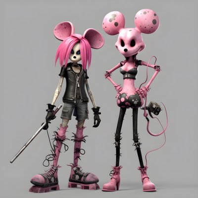 koszmar przed świętami punk różowy Minnie i Myszka Miki 3 autorstwa Kurt Heppke