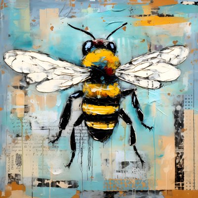 ilustracja pszczoły w technice pastelowego oleju impasto 4 autorstwa Kurt Heppke