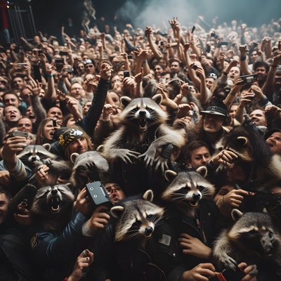 horda pełna szopów na koncercie rockowym 1 autorstwa Kurt Heppke