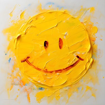 żółta buźka namalowana impasto 1 autorstwa Kurt Heppke