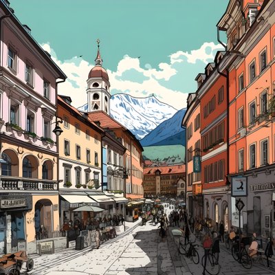 Innsbruck, rysunek 3 autorstwa Kurt Heppke