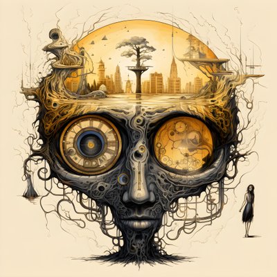 Leonardo Davinci szkic koncepcyjny album okładka korzeń drzewa, które wyrasta z ziemi i wznosi się w niebo jak Jack i łodyga fasoli 1 autorstwa Kurt Heppke