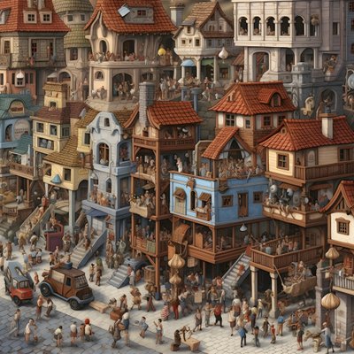 miasto z wieloma ludźmi realistyczne 2 autorstwa Kurt Heppke