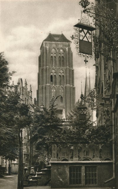 Gdańska. Jopengasse - Marienkirche, 1931 autorstwa Kurt Hielscher