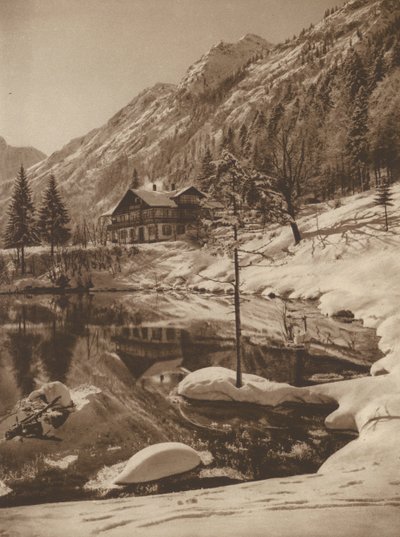 Der Christlesssee bei Oberstdorf; Christlesssee w Oberstdorfie (zdjęcie czarno-białe) autorstwa Kurt Hielscher