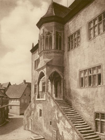 Dettelbach a Main, Ratusz; Dettelbach nad Menem, Ratusz (zdjęcie czarno-białe) autorstwa Kurt Hielscher