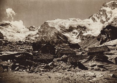 Włochy: Monte Rosa (zdjęcie czarno-białe) autorstwa Kurt Hielscher