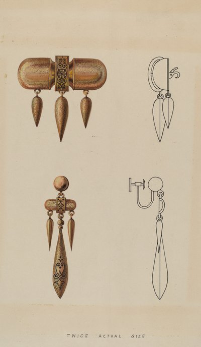 Broszka i kolczyki, ok. 1900 r. 1936. autorstwa Kurt Melzer