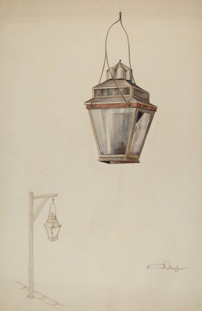 Lampa uliczna z olejem nasiennym, ok. 1900 r. 1937. autorstwa Kurt Melzer