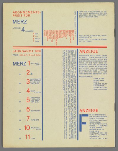 8 Merz 9 autorstwa Kurt Schwitters