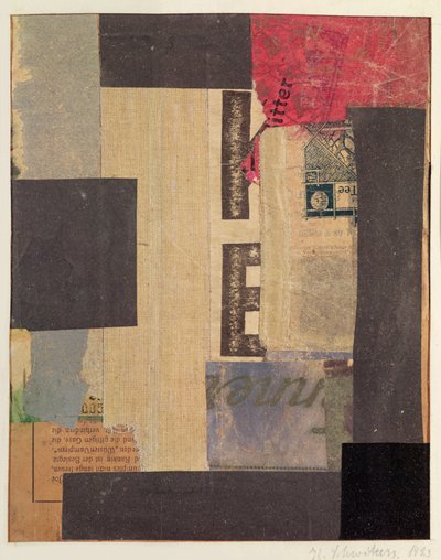 Kolaż, 1923 autorstwa Kurt Schwitters