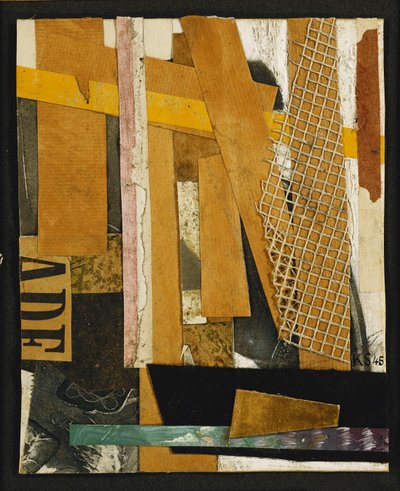 Obraz Merza; Merzbild, 1945 autorstwa Kurt Schwitters