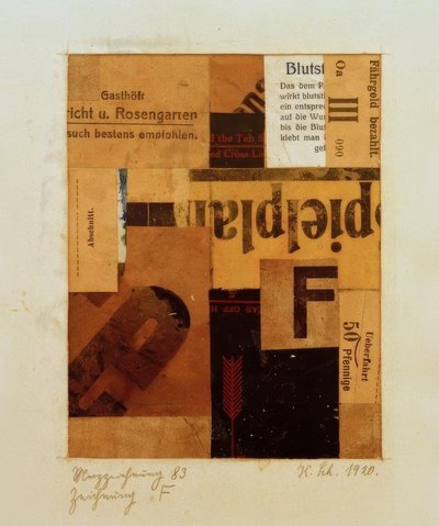 Merz rysunek 83 rysunek F autorstwa Kurt Schwitters