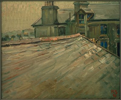 Bez tytułu (dachy domów w Douglas, Isle of Man) autorstwa Kurt Schwitters