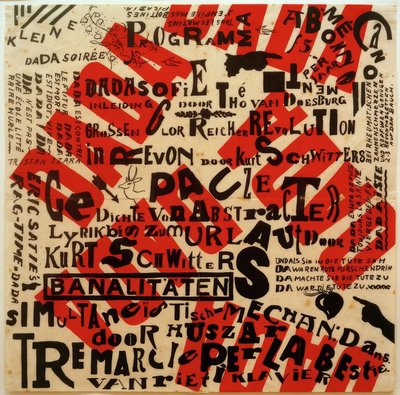 Plakat małego wieczoru dadaistycznego autorstwa Kurt Schwitters
