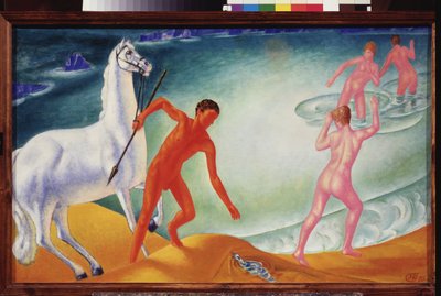 Spragniony wojownik. Obraz Kuzmy Sergeevich Petrov Vodkin (Petrov-Vodkin) (Kouzma Petrov Vodkin) (Petrov-Vodkin) (1878-1939), olej na płótnie autorstwa Kuzma Sergeevich Petrov Vodkin