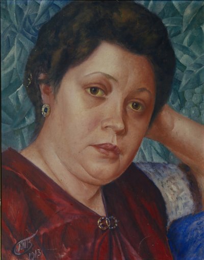 Portret śpiewaczki operowej Very Petrova-Zvantseva autorstwa Kuzma Sergeevich Petrov Vodkin