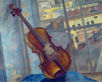 Skrzypce, 1918 autorstwa Kuzma Sergeevich Petrov Vodkin