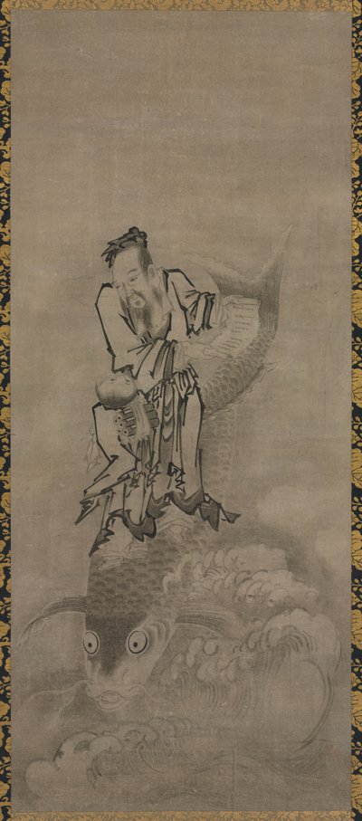 Hotei z Taoist Immortals, koniec XVII-początek XVIII wieku. autorstwa Kyūseki Tomonobu