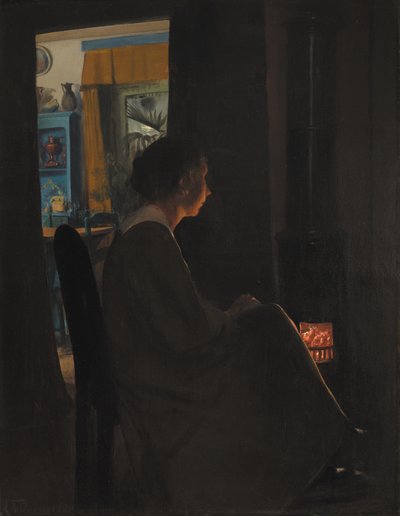 Zmierzch. Żona artysty autorstwa Laurits Andersen Ring