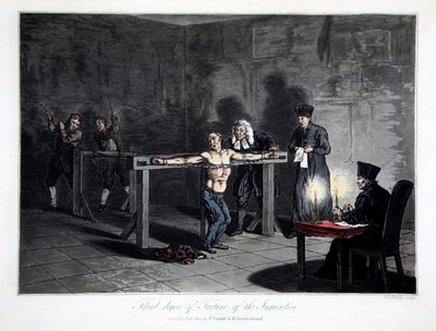 „Trzeci stopień tortur inkwizycji”, 1813. autorstwa LC Stadler