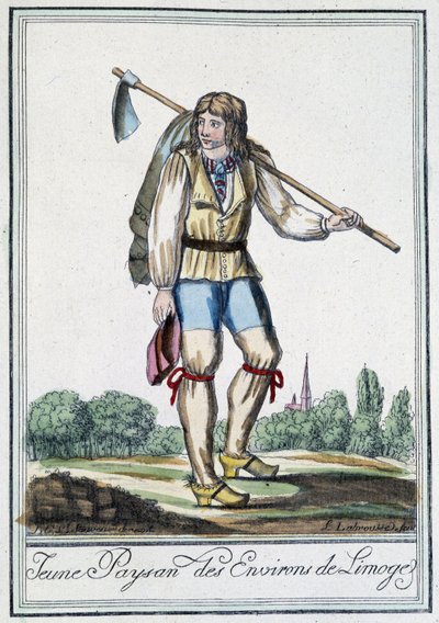 Młody chłop z okolic Limoges - w „Encyclopédie des voyages” J. Grasseta St Sauveur, Deron, Paryż autorstwa L.F. Labrousse