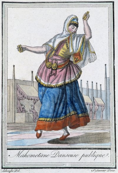 Publiczna tancerka mahometańska - w „Encyclopédie des voyages” J. Grasseta St Sauveur, wyd. Deroy, Paryż autorstwa L.F. Labrousse