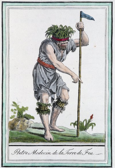 Kapłan-lekarz Kraju Ognia (Chile) - w „Encyklopedii podróży” J.Grasset St Sauveur autorstwa L.F. Labrousse