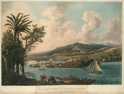 Port Antonio, z Six Views in the Island of Jamaica, litografia I. Merigot autorstwa L. (after) Bellenger