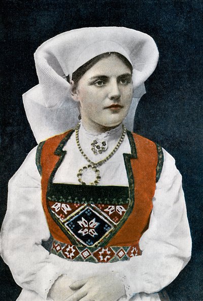 Kobieta w norweskim stroju narodowym, ok. 1890 r autorstwa L Boulanger