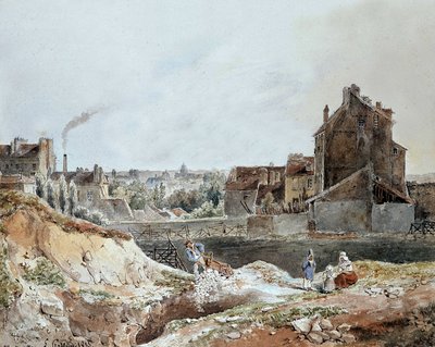 Montmartre w 1833 przez Goblain (kamieniołomy) autorstwa L. Goblain