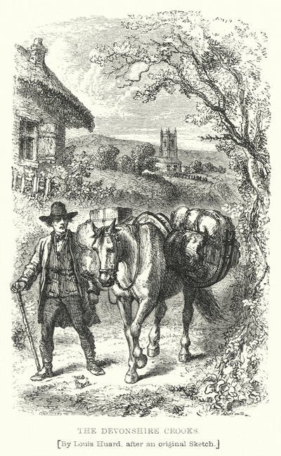 Oszuści z Devonshire (grawerowanie) autorstwa L. Huard