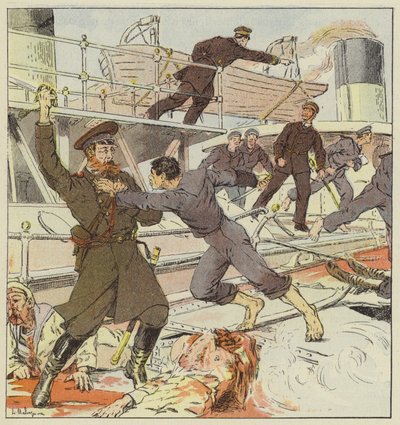 Tragiczny koniec dowódcy Steregoutchy autorstwa L. Malespine