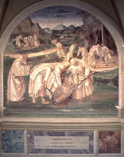 Życie św. Benedykta (fresk) (fragment) autorstwa L. and Sodoma G. Signorelli