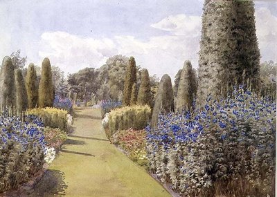 The Herbaceous Border (akwarela na papierze) autorstwa Lady Alice Willoughby