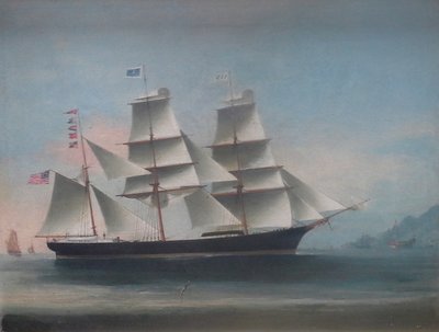 Barka Dioscuren przybywa do Hongkongu, 1885 r., autor: Lai Sung autorstwa Lai Sung