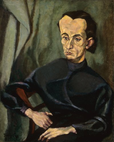Portret Lajosa Kassaka (1887-1967), autorstwa Tihanyi, Lajosa (1885-1938). olej na płótnie autorstwa Lajos Tihanyi
