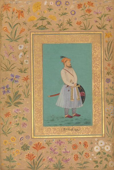 Portret Qilicha Khana Turaniego, folio z albumu Shah Jahan, proste: ca. 1640, verso: ca. 1530-50 autorstwa Lalchand