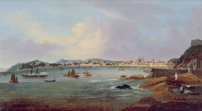 Port w Makao, Chiny, ok. 1855 (olej na płótnie) autorstwa Lam Qua (attr. to)