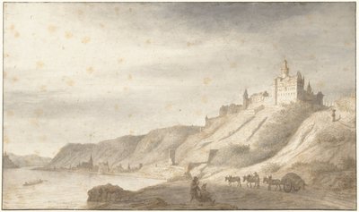 Zamek Rheinfels w pobliżu St. Goar nad Renem autorstwa Lambert Doomer