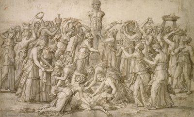 Ofiara dla Priapa, 1540 (pióro i bistre) autorstwa Lambert Lombard