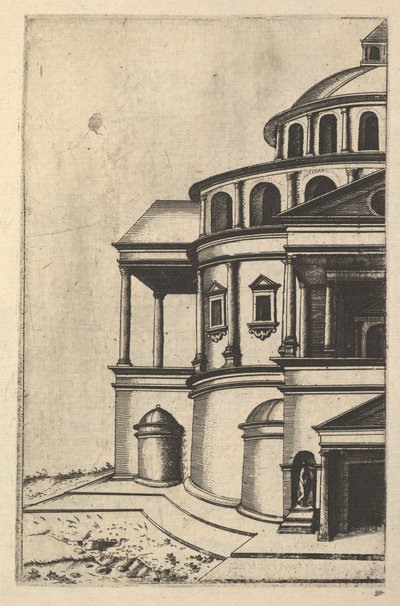 Widok częściowy budowli [Świątynia Izajasza Proroka] z serii „Ruinarum variarum f..., 1554. autorstwa Lambert Suavius